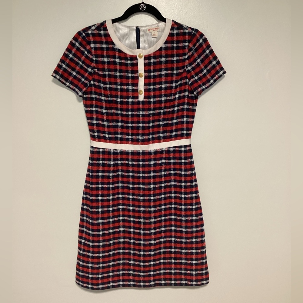 Brooks Brothers Women Dress Size 4 Plaid Red Black Tweed Christmas Holidays